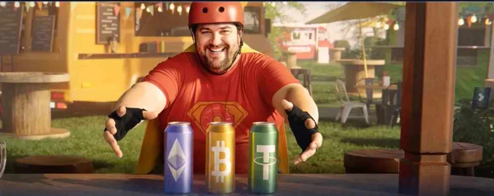 Vegas Hero – kasyno online Vegas Hero – baner kasyna: bohater marki z oficjalnej promocji